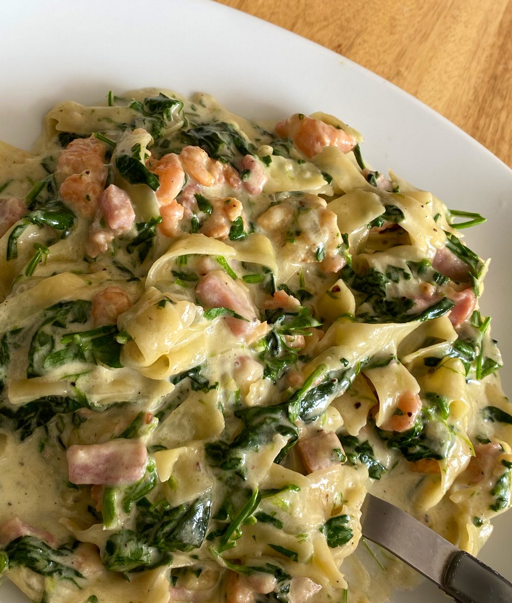 Sibongile Mafu On Twitter I Made The Shrimp Spinach Bacon Alfredo For Lunch And Https T Co Ajg9znynpc