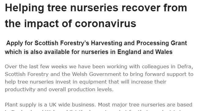 ForestryACE's tweet image. FACE has members across England that can help with business support and grant applications for forestry and wood based businesses.  If you are a nursery that supplies trees into Scotland we can help you apply for a new grant to support your business. tinyurl.com/y5rhvjxd