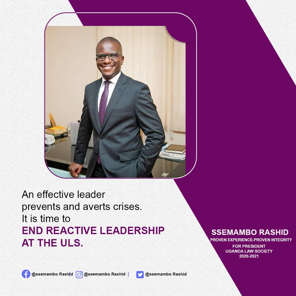 NRutaisire's tweet photo. Effectiveness of a leader is within the ability to be proactive than reactive.
For a proactive leadership that elevates service @ssemamborashid is here.  #Ssemambo4ULS  #ProvenIntegrity #ProvenExperience https://t.co/Wl1fK3mkAO