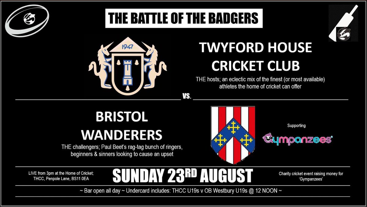 Charity 🏏 <a href="/TwyfordHouseCC/">Twyford House</a> 23rd Aug from 3pm @GympanzeesUK