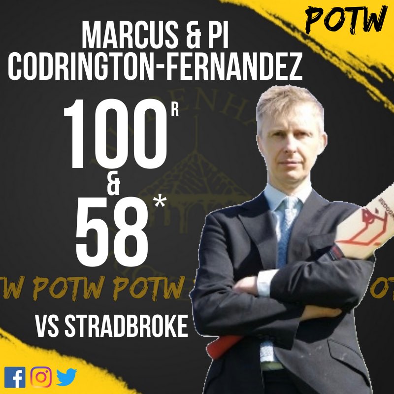 🏆PLAYER OF THE WEEK - 8th Aug

This week see’s another MCC first where father &amp; son win the award together. 

The large &amp; unbeaten opening stand saw the first century for the 5th team from Marcus &amp; a first MCC 50 for Pi.

Congratulations Marcus &amp; Pi!

#POTW #AsInVictory #MCC