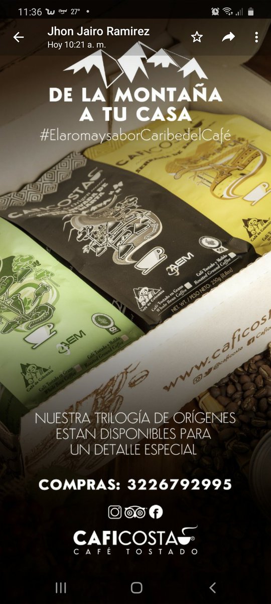 Esta noche 8 pm  <a href="/jaimeduque8/">Jaime Duque</a> conversámos sobre el CAFE SIERRA NEVADA DE SANTA MARTA y  <a href="/CAFICOSTA/">Cooperativa Cafetera de la Costa</a> la Región del CAFE CARIBE <a href="/CafedeColombia/">Café de Colombia</a>  iniciativa de 2600 Productores y <a href="/FedeCafeteros/">Federación Nacional de Cafeteros</a> <a href="/RegionCaribeCO/">Región Caribe</a> <a href="/Codigo_Prensa/">Código Prensa</a> <a href="/CesarComite/">Comite Cesar Guajira</a> <a href="/FNC_Magdalena/">COMITÉ DE CAFETEROS DEL MAGDALENA</a> <a href="/AromaCafes/">Aroma de Café</a> <a href="/pdgespanol/">PDG Español</a>