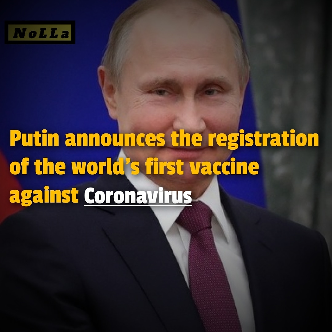 nolla_fi's tweet photo. Putin annouces the registratiom of the world's first vaccine against coronavirus #Russia #firsttime #RussianVaccine https://t.co/bBZhqUksEt
