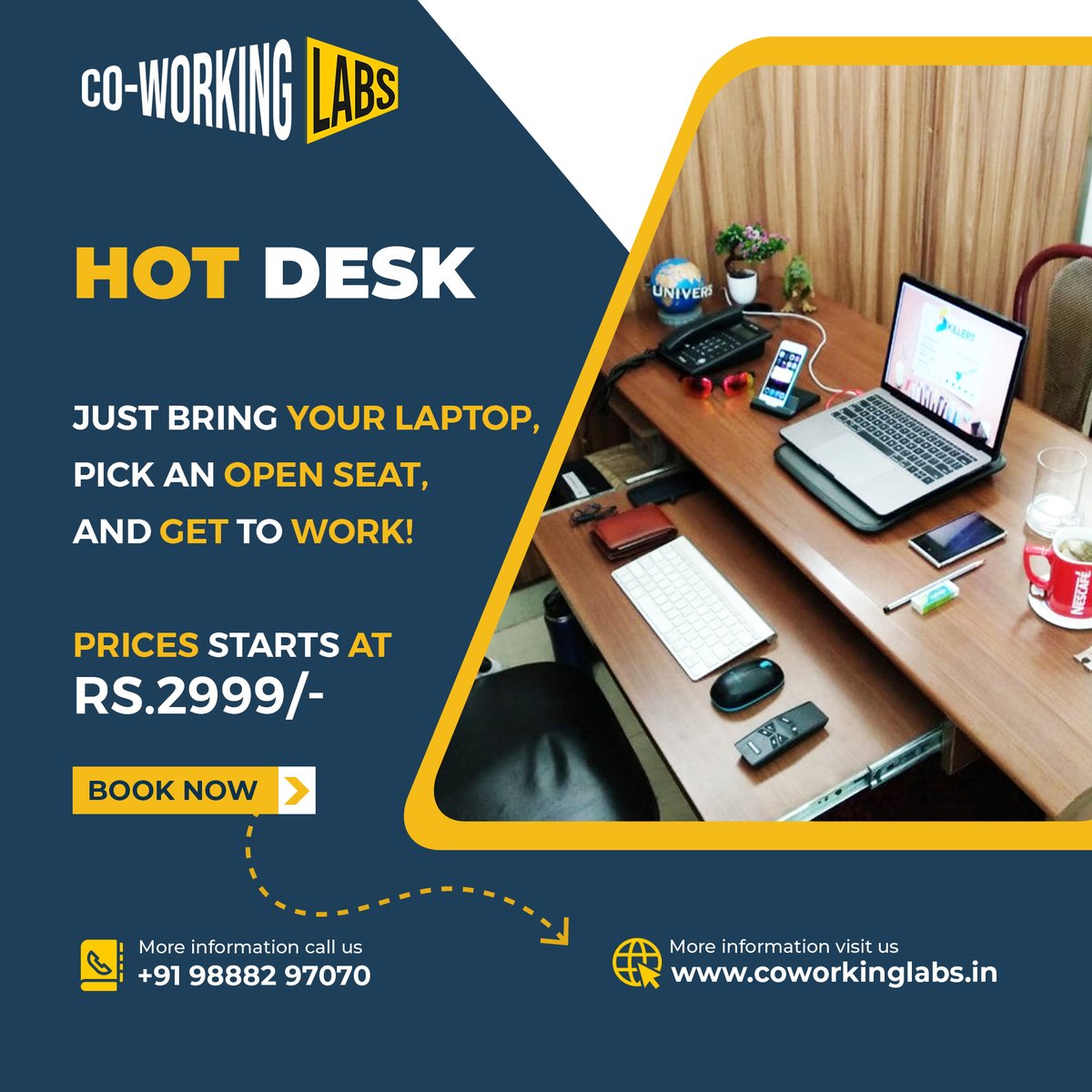 coworking_labs's tweet image. Going back to work never felt better. Get your business back on track at our safe, #SanitisedWorkspaces starting @2999!

Apply for a Flexi-pass today! Link in bio.

#Safe4Work #WorkFromWorkspaces #BackToWork #FlexiPass #WelcomeBack #coworkinglabs #coworkingspace #officespace