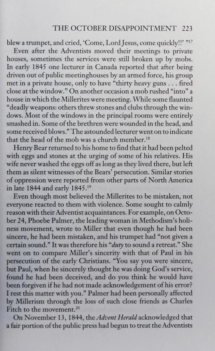 Opposition to the Millerite movement was fierce in many places. After the failure of their expectation for Christ’s return, that opposition sometimes turned into mob violence. Millerites were attacked with clubs and knives, some were shot at, and others were tarred and feathered.