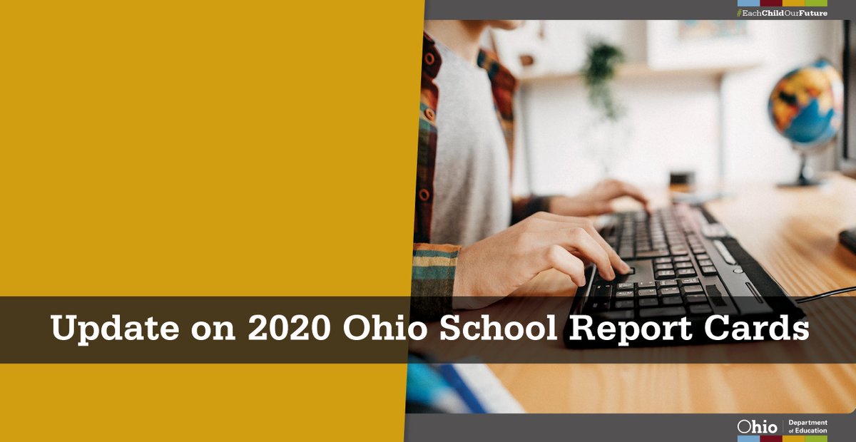 OHEducation's tweet photo. We have answers to your questions about Ohio School Report Cards for the 2019-2020 school year.
Ohio School Report Cards, Dropout Prevention and Recovery report cards and Career-Technical Planning District report cards will have no grades or rankings issued.
1/2 https://t.co/xntSxOMkJX