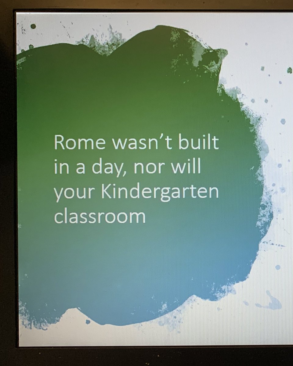 KinderCcrew's tweet photo. Summer learning academy with @joanne_pizzuto “The Wonderful World of Kindergarten” #ETFOsa2020 

Great reminder when setting up our classes and our program!! Give yourself years to grow, not going to happen all overnight! https://t.co/mAfLJCuTXZ