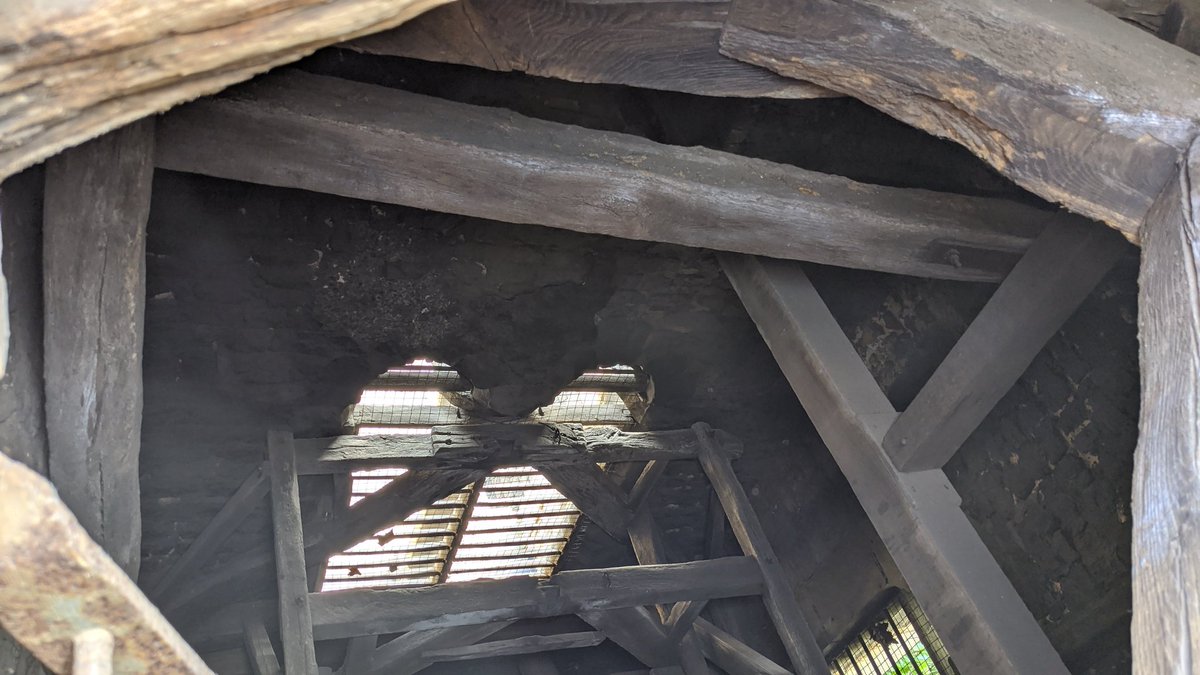 I hauled myself up, through the forest of ancient wood, some of it possibly the original beams from when the tower was first built, 1000 years ago.