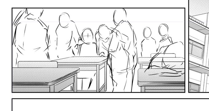 一コマにこんなに人描いた事ない
まぁほとんどがセリフで潰れるんでやんすがね 