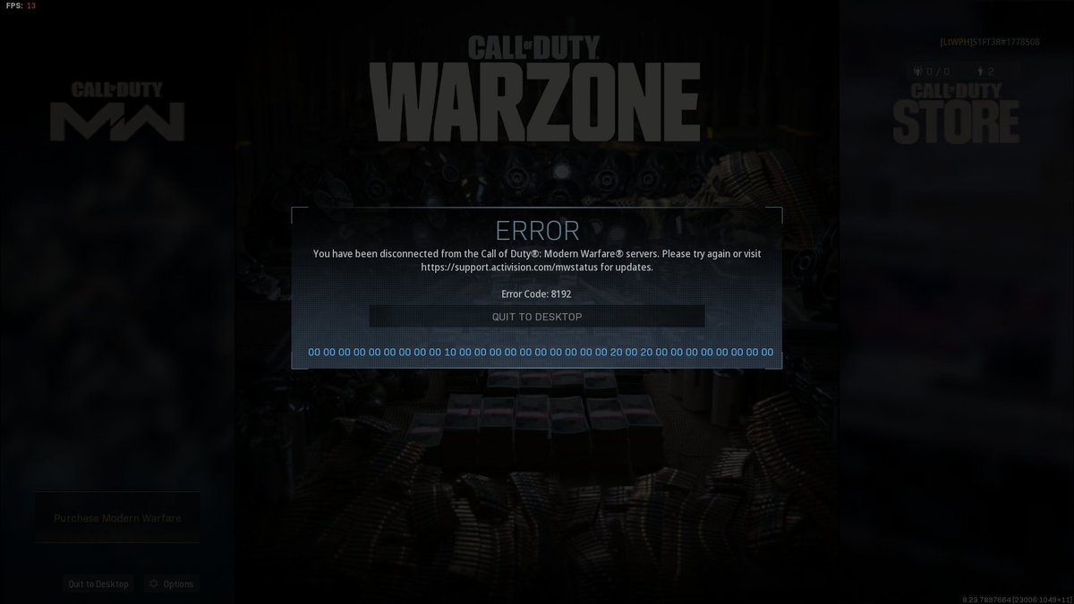 GabrielCorbu's tweet photo. @InfinityWard please check the servers https://t.co/on9muIrJNR