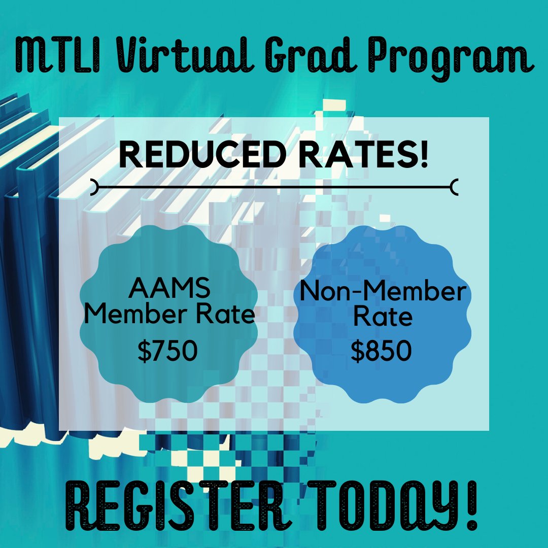#MTLI Grad School is going VIRTUAL for 2020! Gain up to 25 credits for your #CMTE from the comfort of your home. Register today at the reduced rates! ow.ly/W3yl50APGc4