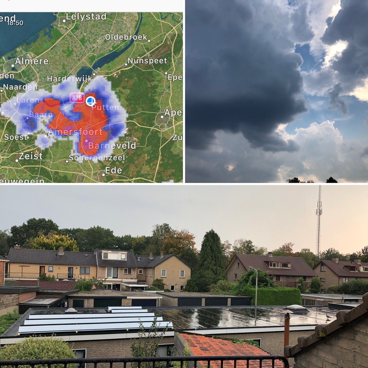 #regen op de #veluwe brengt #verkoeling #druppelopeengloeiendeplaat #neerslagtekort in #Putten #ramenopen #zonnepanelen #schoon