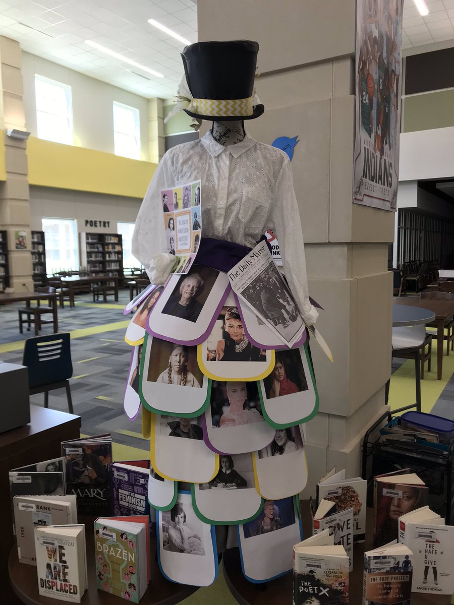 WaxHSLibrary's tweet photo. Getting the library ready to greet our students ! #girlpower #lovemylibrary https://t.co/Go7bmpi0y6
