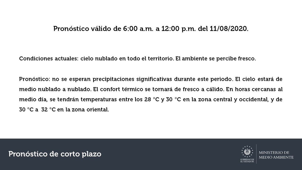 radioyskl's tweet photo. #ClimaSV || Pronóstico de muy corto plazo, válido de 6:00 a.m. a 12:00 p.m. https://t.co/10L9CciNhg