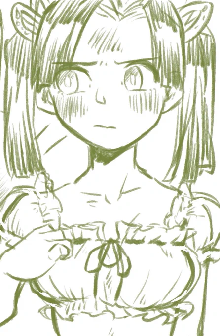 先日のランジェリー同好会であがっていた写真を参考にしたらくがきを供養🙏
 https://t.co/y9Z19LVrwt 