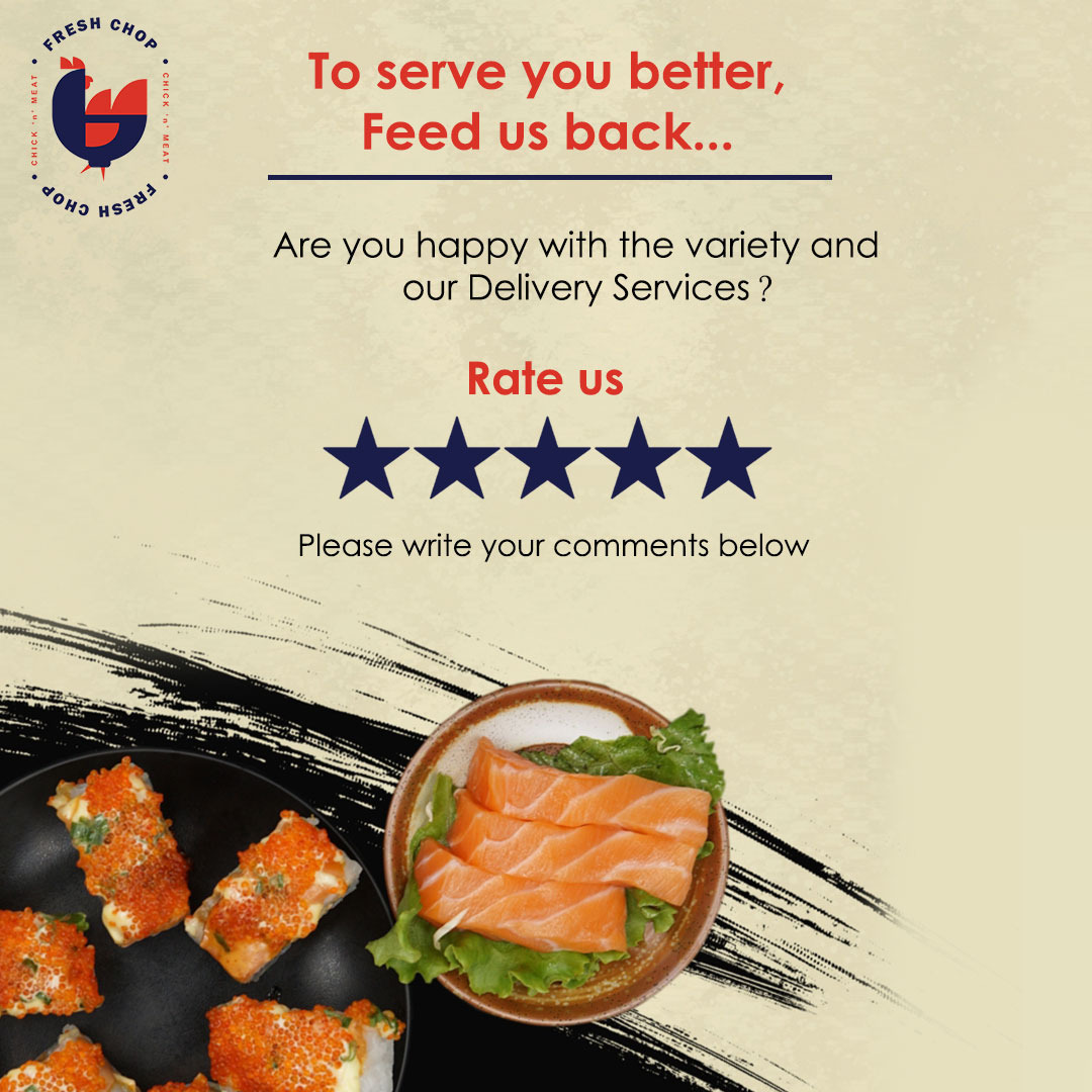 fresh_chop's tweet photo. To serve you better, feed us back...
_____________________________________________
Are you happy with the variety and our delivery services?
Please write your comments below 👇
😁🙂😟

Order Now: 7665696666

#feedback #chicken #ChickenTikka #chickencurry #chickentikkamasala https://t.co/xFdHZ6IwHe