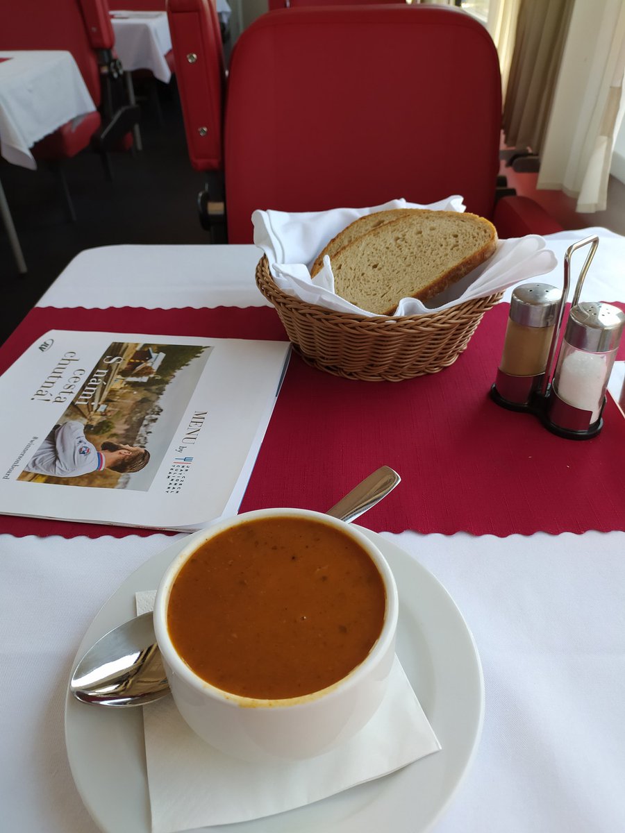 korbel_viktor's tweet photo. Half empty dining car in #EC175 to Prague. With Gulášovka and Svíčková. Washed down with cold Plzeň. For 17euro.
Cc @_DiningCar https://t.co/oxbqajblwI