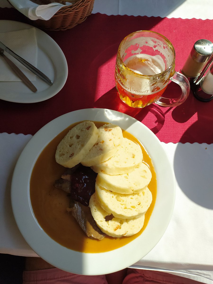 korbel_viktor's tweet photo. Half empty dining car in #EC175 to Prague. With Gulášovka and Svíčková. Washed down with cold Plzeň. For 17euro.
Cc @_DiningCar https://t.co/oxbqajblwI