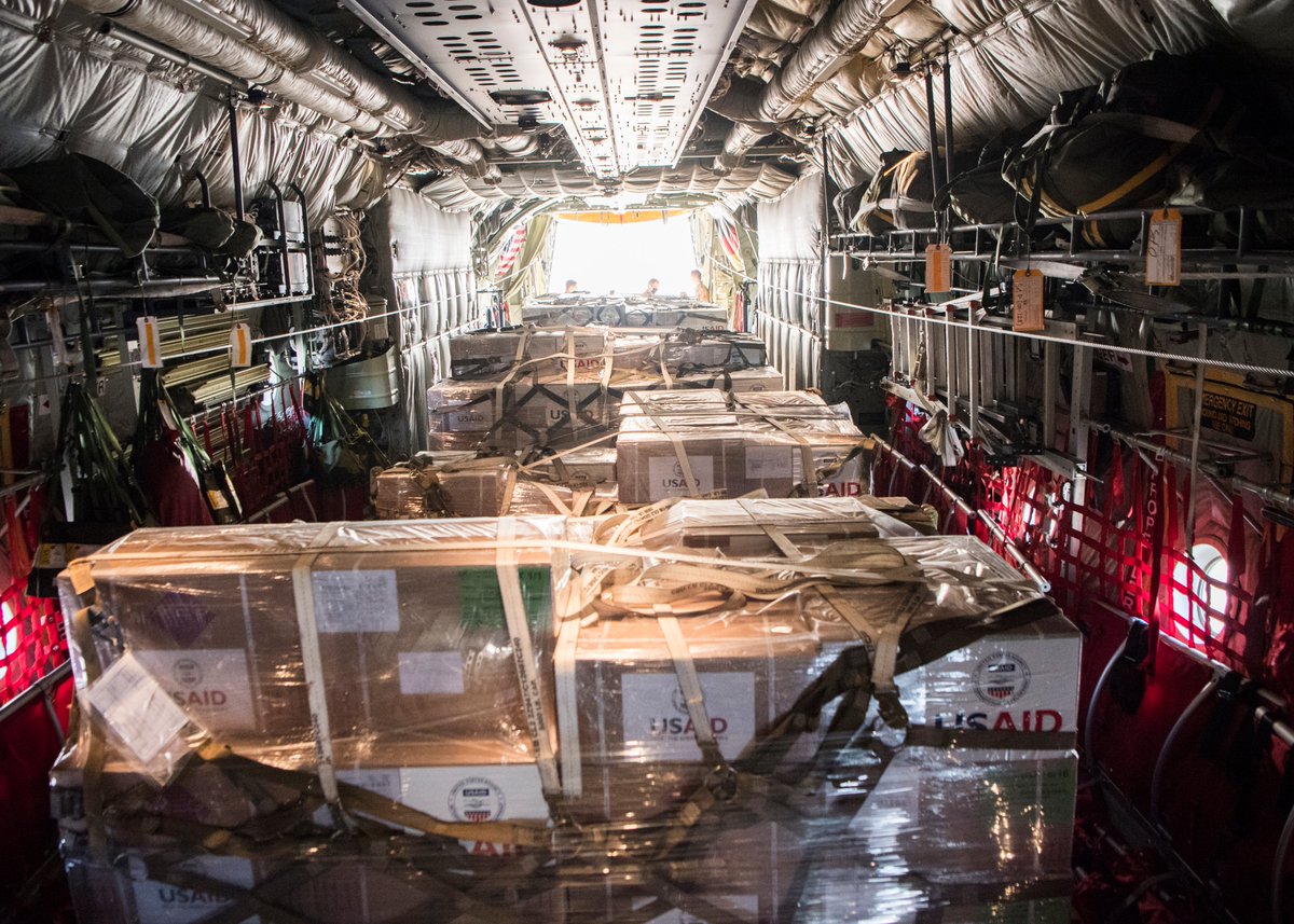 RamsteinAirBase's tweet photo. This morning, Team Ramstein partnered with @USAID to transport vital medical supplies to #Lebanon to aid hospitals in helping victims of the August 4th explosion and COVID-19. #TeamRamstein #InThisTogether https://t.co/g4No4QYSox
