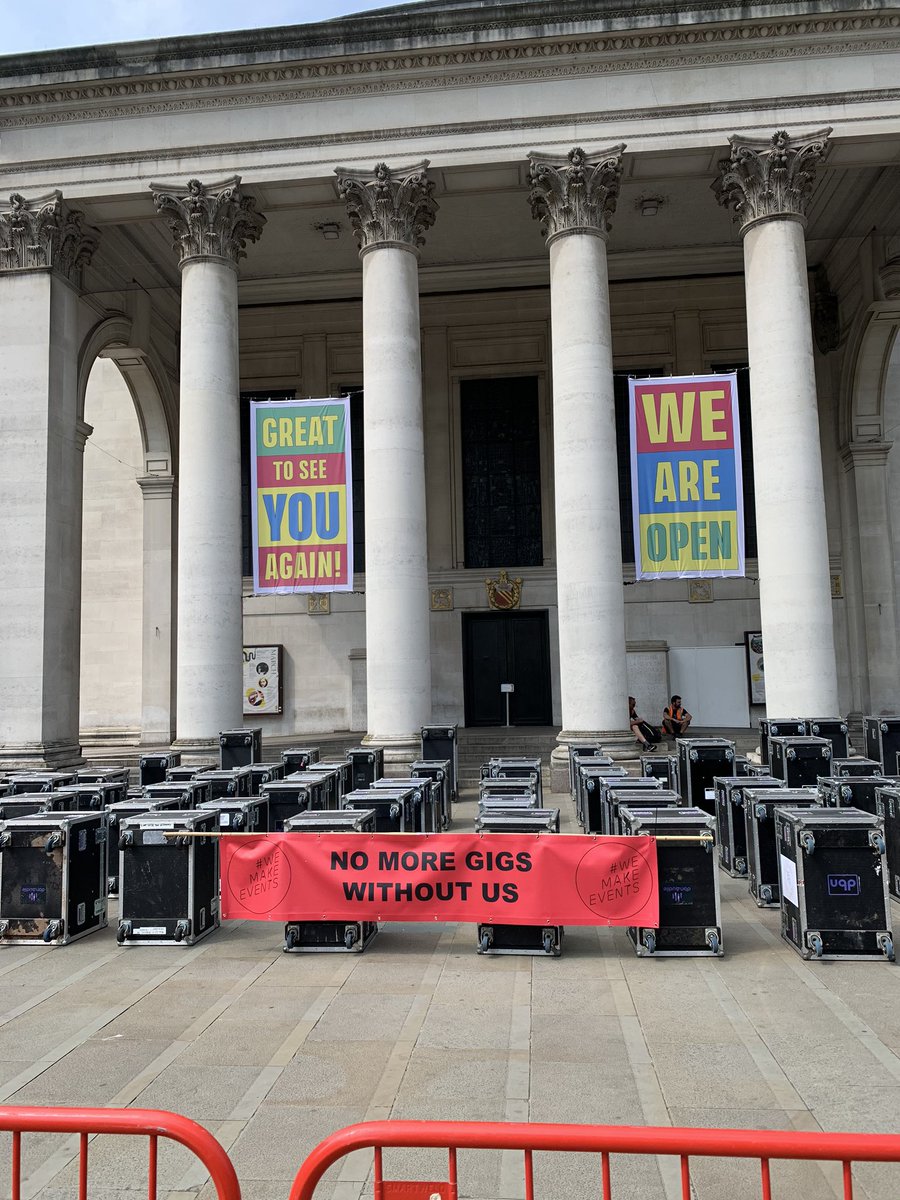 macinnes_neil's tweet photo. i find this extremely powerful and emotional #WeMakeEvents - seeking government support from one of the industries forgotten by government - skilled freelancers marching from the UKs touring, festival and event industry on the edge https://t.co/kZhO1Uv80g