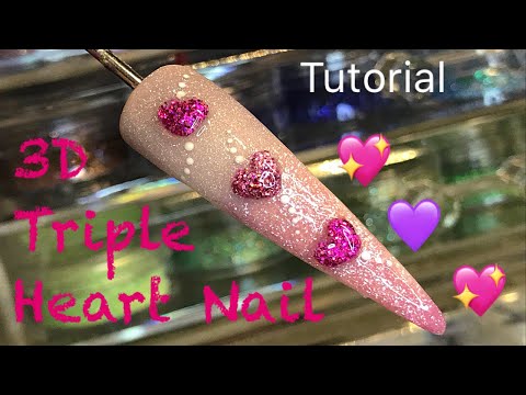is.gd/5nbUgl (Watch Now) - 💕 3D Triple Heart Nail 💕 | Glam &amp; Glits | Nail Sugar | Nail Tutorial #nailart #naildesign #nailtutorial