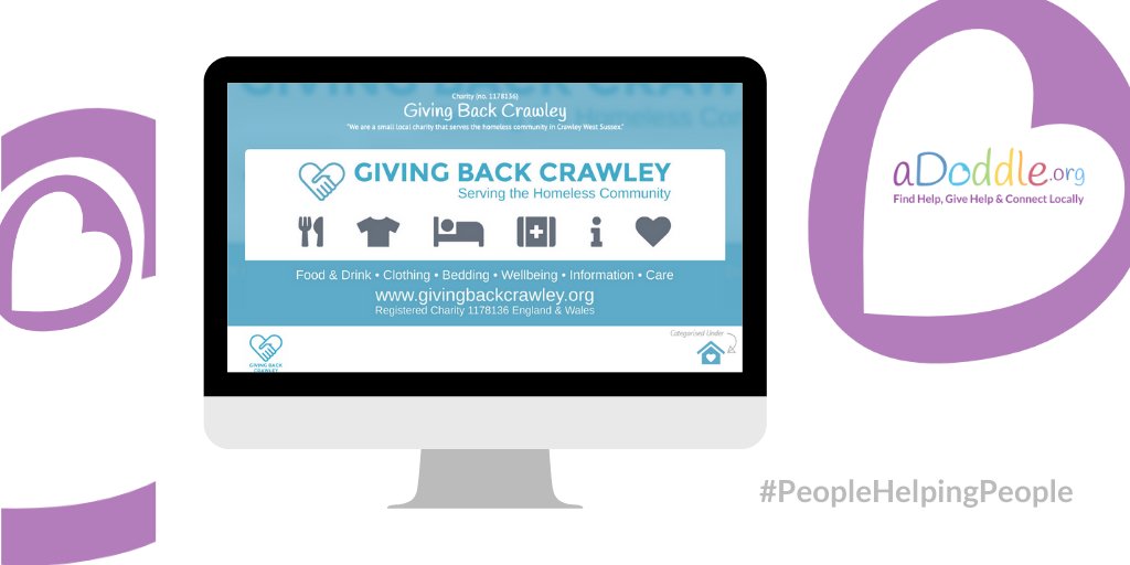 aDoddle_UK's tweet photo. Take a look at @GivingBkCrawley a small local charity that serves the homeless community in Crawley West Sussex. 
Find out more: https://t.co/4wMmYO3T3P

#PeopleHelpingPeople #BetterTogether https://t.co/N414F6j87F