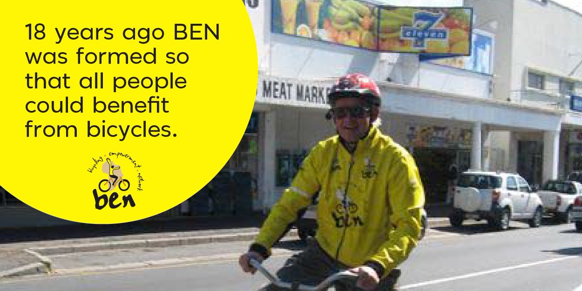 BEN South Africa was established in in 2002 to address poverty and mobility. BEN imports used bicycles from overseas and distributes them to low income areas, trains recipients in safety and maintenance and establishes Bicycle Empowerment Centre’s (BEC’s).