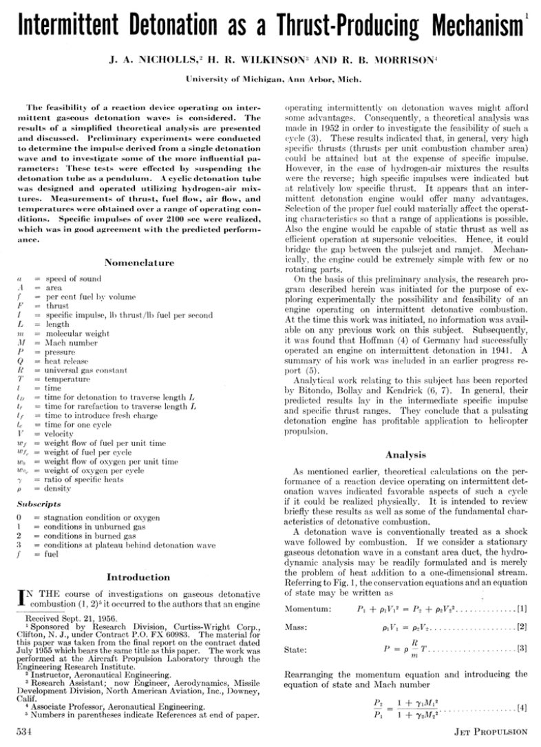 And this is in no way a new concept—detonation engines were theorized way back in the 19th century! With initial RDE experiments performed in the 1950s. But recent advances in experimental and computational methods have started to make this complex problem more tractable. 3/n