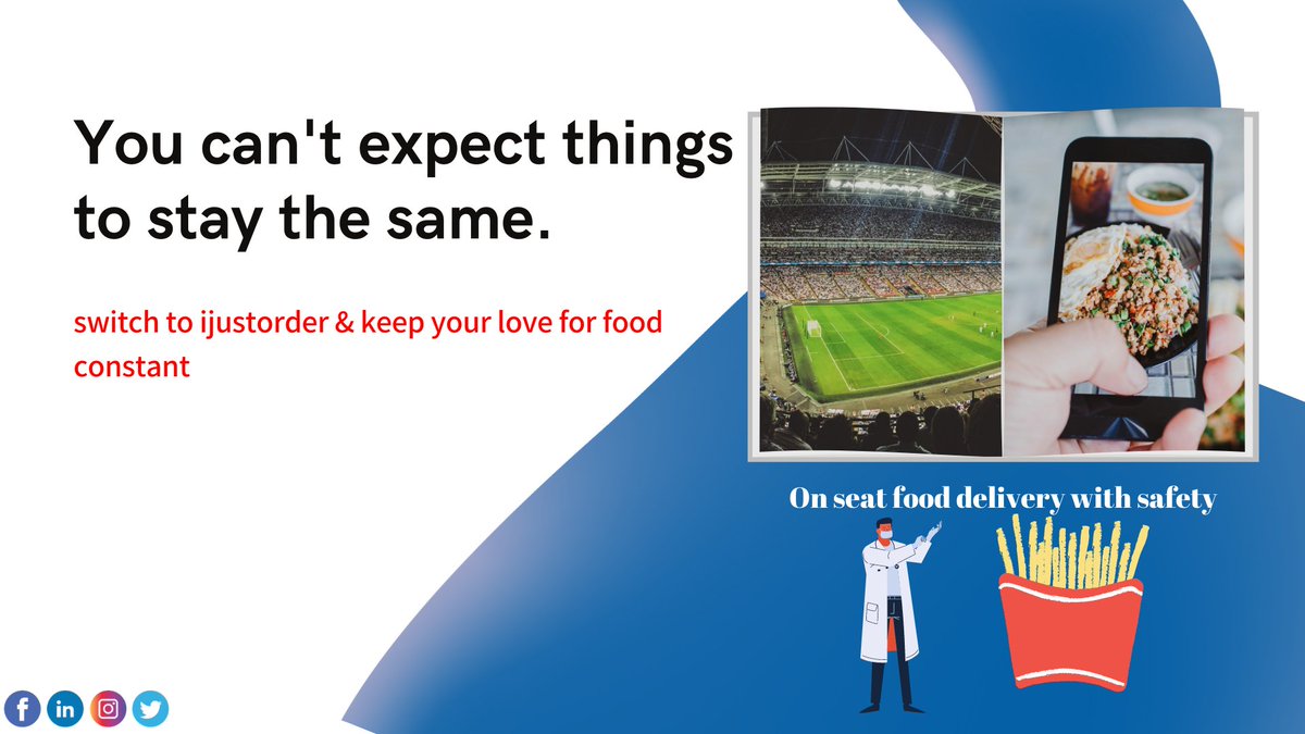 You cannot expect things to be the same. For instance #covid19

Reach out to #ijustorder and keep your love for food when you're at any event. We deliver your food right to the seats.

#mobileapps #eventfood #stadium #foodvan #dallasevent #eventplanner #AppDesigning #dallastexas