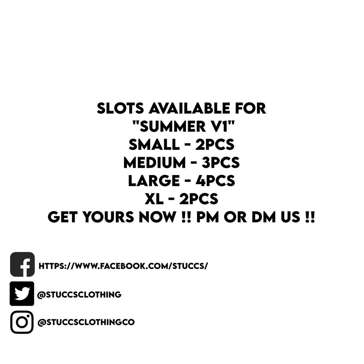stuccsclothing's tweet photo. DM US NOW !!! YAN NALANG SLOTS NA AVAILABLE MGA BOSS !!!
#StuckOnSuccess #SupportLokal https://t.co/u3a3AG7o8A
