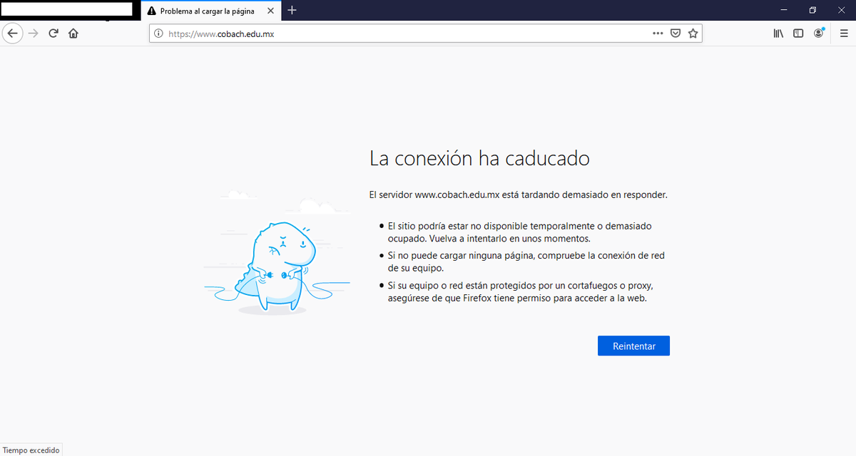 farceb's tweet photo. Tampoco se puede ingresar a la página principal https://t.co/IUMZejJCUg