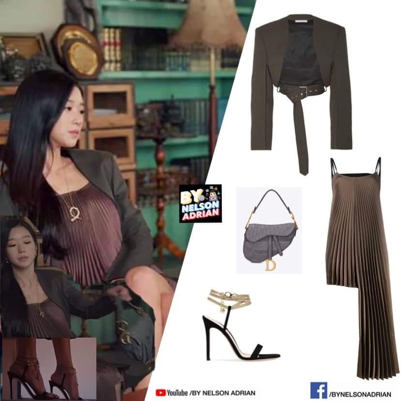 Bolero Belted Cropped Crepe Jacket fr PETER DO -P76,069.16Assymetric Pleated Satin Top fr PETER DO -P63,352.32Saddle Bag in Gray Oblique Embroidered Denim fr DIOR -P181,584.46Debbie Sandals fr GIANVITO ROSSI -P58,892.31 NelsonAdrian #KoMunYeongFashion  #SeoYeJi