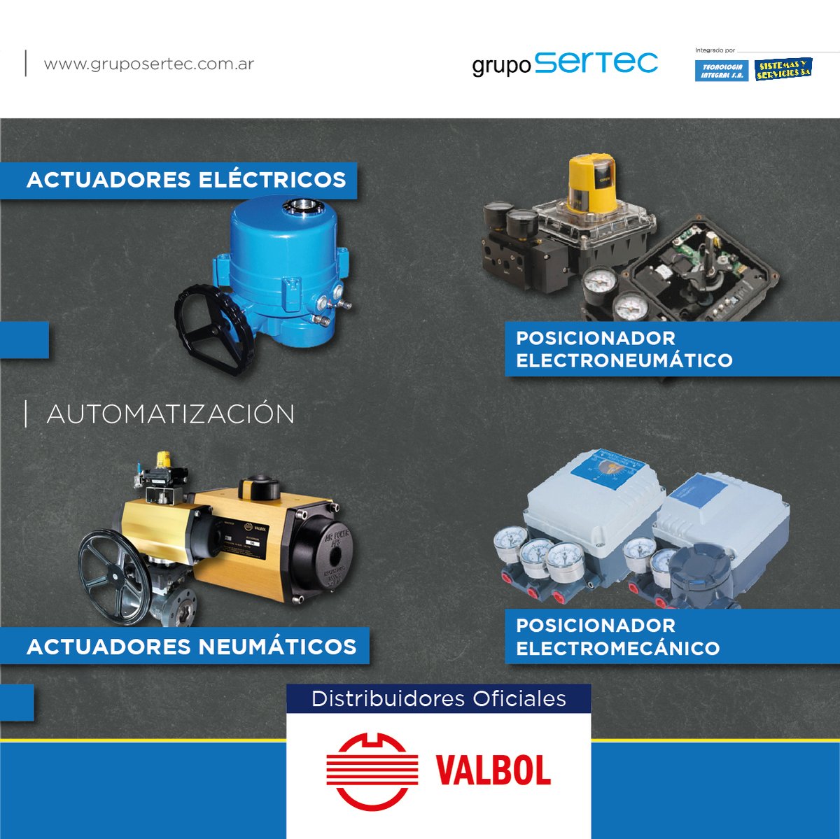 grupoSERTEC1's tweet image. ¡Somos #EXPERTOSENAUTOMATIZACION! Contamos con  #válvulasesféricas tanto de paso total como reducido, en todas las medidas. Certificadas #API6A y #API6D. #Automatización con actuadores #neumáticos y/o #eléctricos. Brindamos desarrollos especiales para todas las industrias.