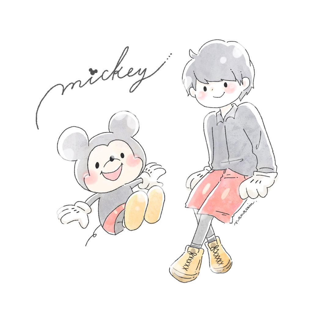 「? mickey mouse ? 」|しろくまななみん🐻🎨のイラスト