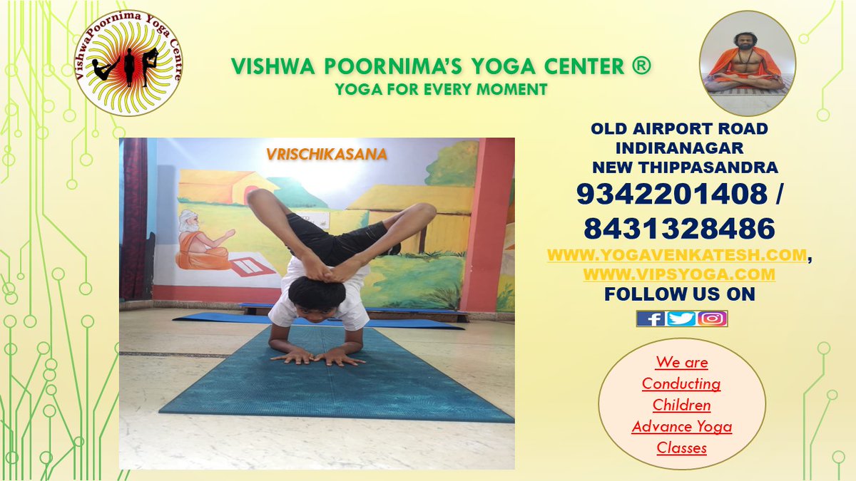 VishwaaYoga's tweet photo. Contact us for Yoga classes, Yoga teacher training, Online Yoga teacher training, Online Yoga classes and get benefits
#vishwapoornimayogacenter #vipsyoga #yoga #onlineyoga #bengaluru #murgeshpalya #indiranagar #newthippasandra #yogacenter #onlineyogacenter #yogateachertraining https://t.co/Kbf3x3KG6x