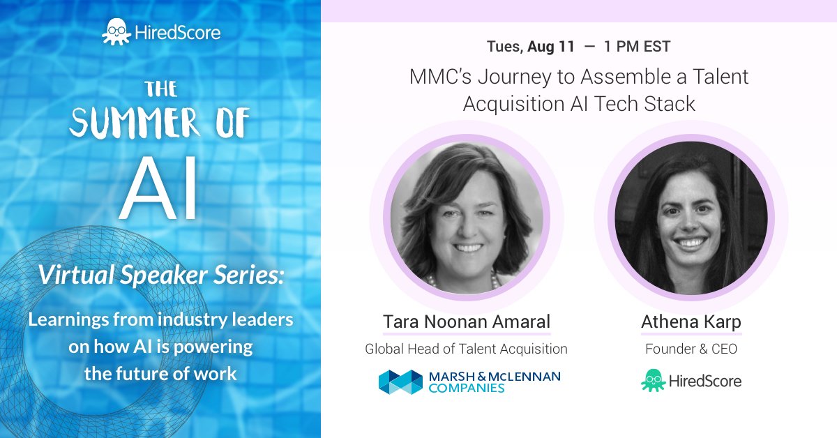 Interested in @MM_Careers 's Journey to Assemble a Talent Acquisition AI Tech Stack?
 #SummerofAI continues TODAY with @TazAmaral  at 1 PM EST, several spots left so register here: us02web.zoom.us/webinar/regist…