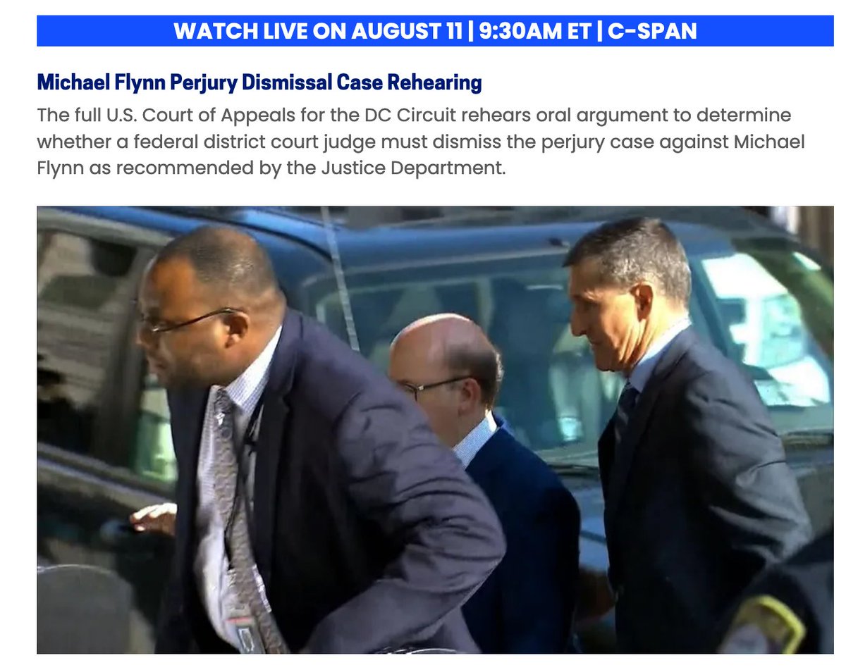 <FLYNN DC CIRCUIT COURT OF APPEAL> The D.C. Circuit Court of Appeals is hearing an "en banc" (all of judges together) to revisit the Circuit's decision, led by Judge Rao, on the Writ of Mandamus - forcing Judge Sullivan to stop the Amicus Curiae having Judge Gleason...