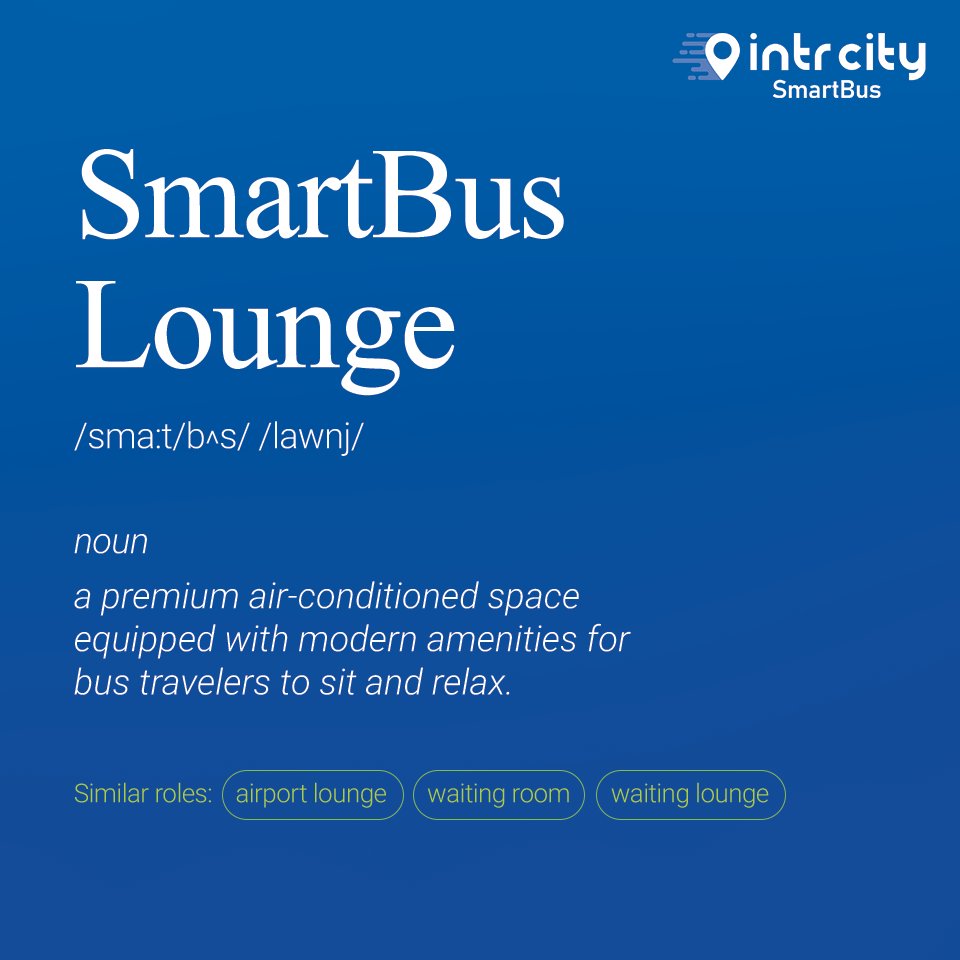 IntrCity's tweet photo. Decoding the IntrCity SmartBus Lingo! π
Our #SmartBusLounges are a first-of-its-kind property built for the comfort & safety of bus travelers.
#SmartBusLingo #UpgradeToSmartBus #IntrCity #SmartBus #RailYatri #SmartBusCaptain #Safety #BusTravel #SmartBusDictionary #tuesdayvibes https://t.co/uJwfbZUT0b