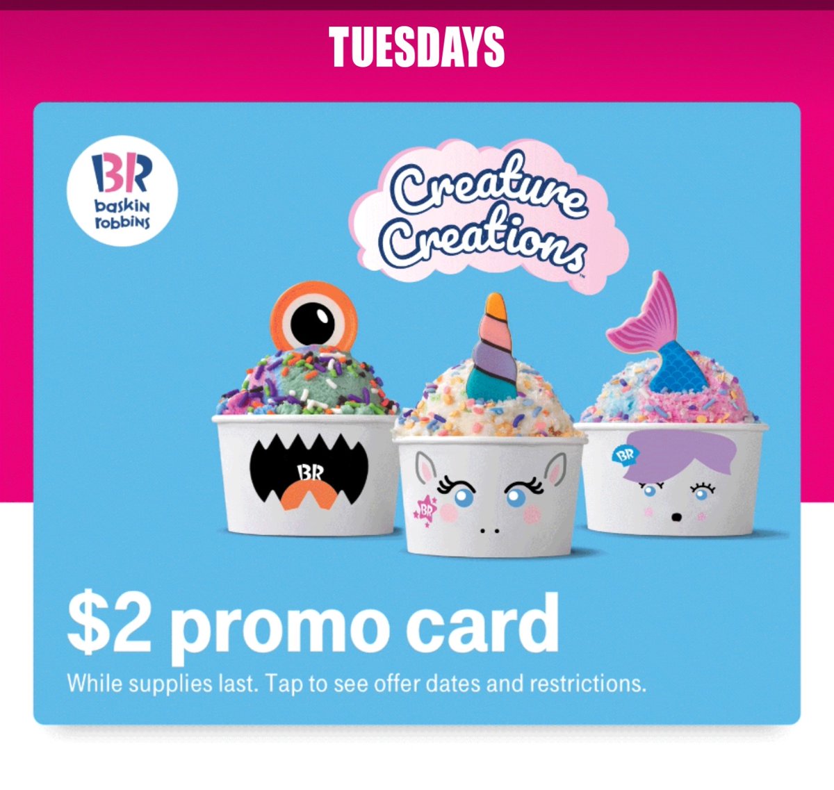 It's #TMobileTuesdays ! Head on over to the app and save your code for $2 off at @BaskinRobbins ... Yummy! @JonFreier @mariajimenezz4 @MikeSievert @wulfpack20 @mirandajostark @NevilleRay @askdes @RJGomezIII @TMobile @TMobileHelp @TMobileTruckNOL #FirstAndFast #Iowinners #WIN