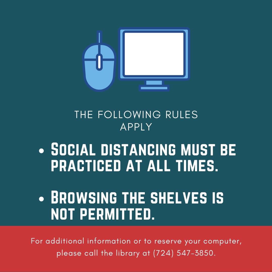 LibraryMt's tweet photo. For more information or to reserve your computer, please call the library at (724) 547-3850.

#iloveMPPL
#libraries #library #librariestransform #publiclibraries  #librariesrock #librariesareforeveryone 
#lauralhighlands https://t.co/VdWjcRLnUH