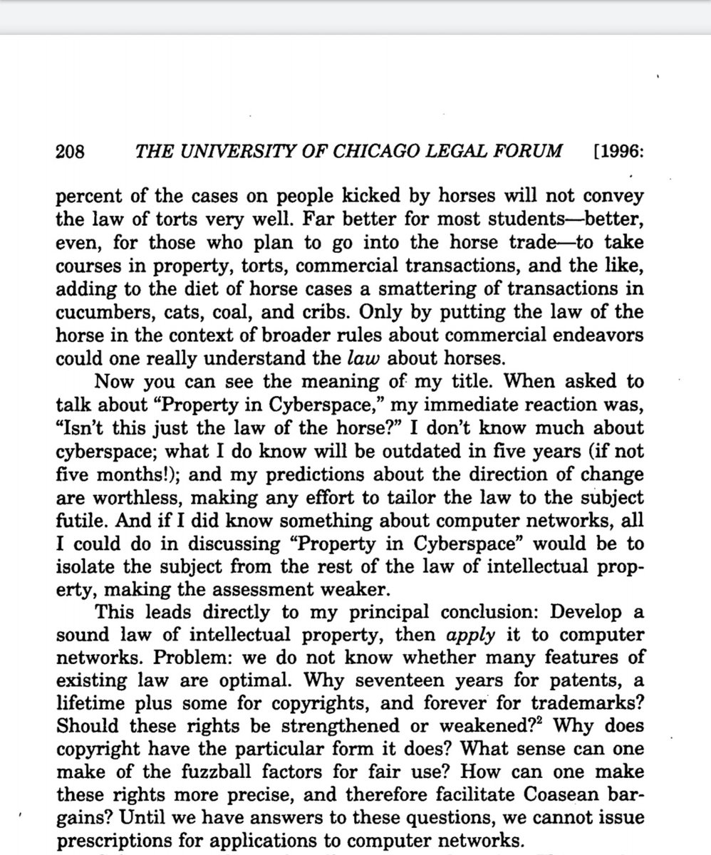 "Law of the Horse", bu çok iyi tabirmiş. 

Günaşırı çoğalan "zart hukuku", "zurt hukuku" gibi sözde-dalların genel adı!