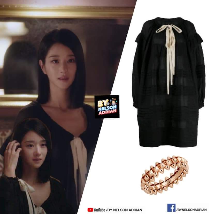 KMY's Pleated Oversized Shift Dress fr LEE MATHEWS -P25,618.13Clash de Cartier Ring fr CARTIER -P104,042.99 NelsonAdrian #KoMunYeongFashion  #SeoYeJi #ItsOkayToNotBeOkay