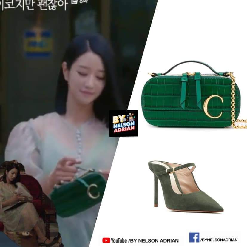 Mini Chloé C Vanity Bag fr CHLOE -P111, 306.36Rebecca / Emerald Shoes fr SCHUTZ P14,774.73 #SeoYeJi  #KoMunYeongFashion #ItsOkayToNotBeOkay