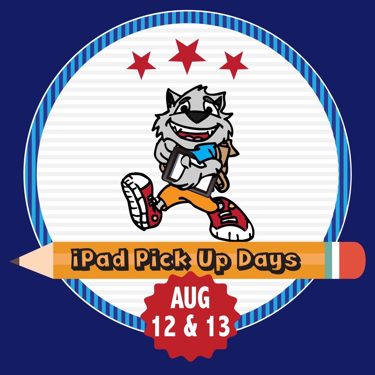 iPad pick up days are August 12 &amp; 13. Please check your email for further details.
