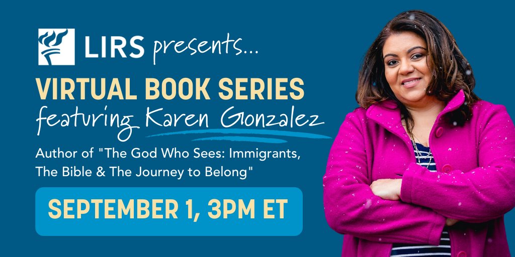 Then on Sept 1, we'll talk with  @_karenjgonzalez about her book "The God Who Sees: Immigrants, The Bible and the Journey to Belong" -- a moving and persuasive analysis of immigration through a faith perspective, focusing on Biblical stories of migration. https://bit.ly/2CiwuCX 