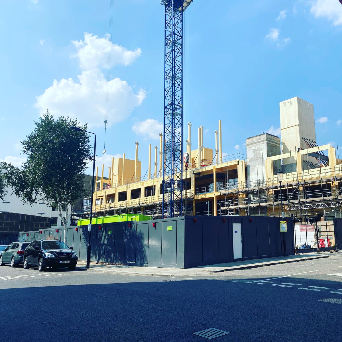 The future of the inner city building site - refurbishing and extending in timber. Great to see it up to third floor already! #oldgramaphoneworks #sustainableengineering #engineeredtimber #retrofit #refurb