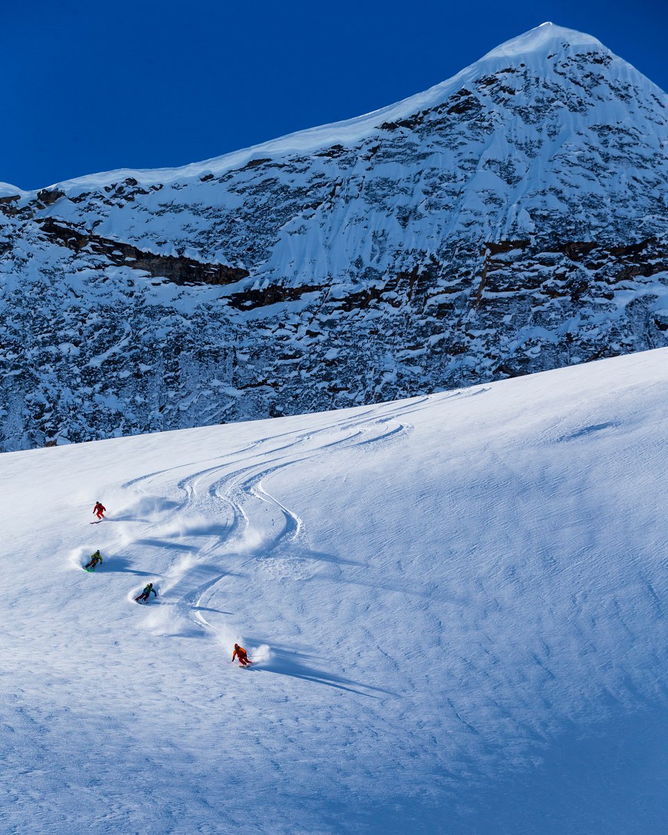 Small group x Surfy turns = 🤤 

📸 - Grant Gunderson
.
.
#cmhheli #heliskiing #smallgroup #powder