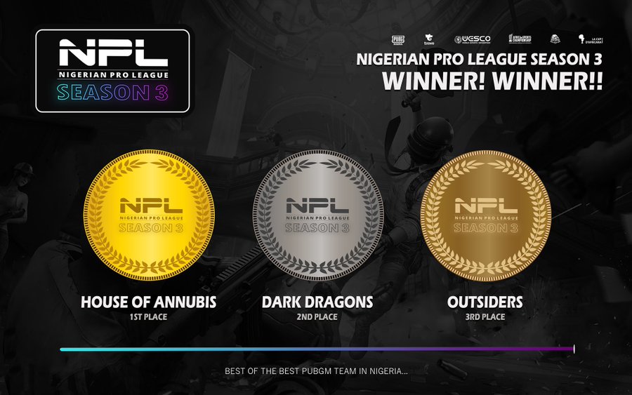 theafrogamer_'s tweet photo. PUBG MOBILE NIGERIA: HOUSE OF ANNUBIS WINS PRO LEAGUE SEASON 3

@HouseOfAnnubis @DarkDragonseSp1 @outSIDERS_GG
 
https://t.co/HC7hhApgJQ

#esports #videogaming #gaming #nigeria #africa #mobilegaming #theafrogamer #pubgmobile https://t.co/M4No48id3y