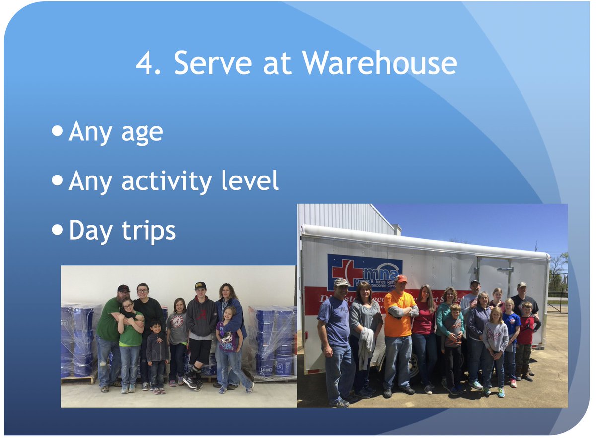 mnadrtag's tweet photo. Ways to get involved in disaster response. #4 - Serve at the MNA Disaster Response Warehouse in Rome GA or the MNA depot nearest you. https://t.co/VgenctjiXU