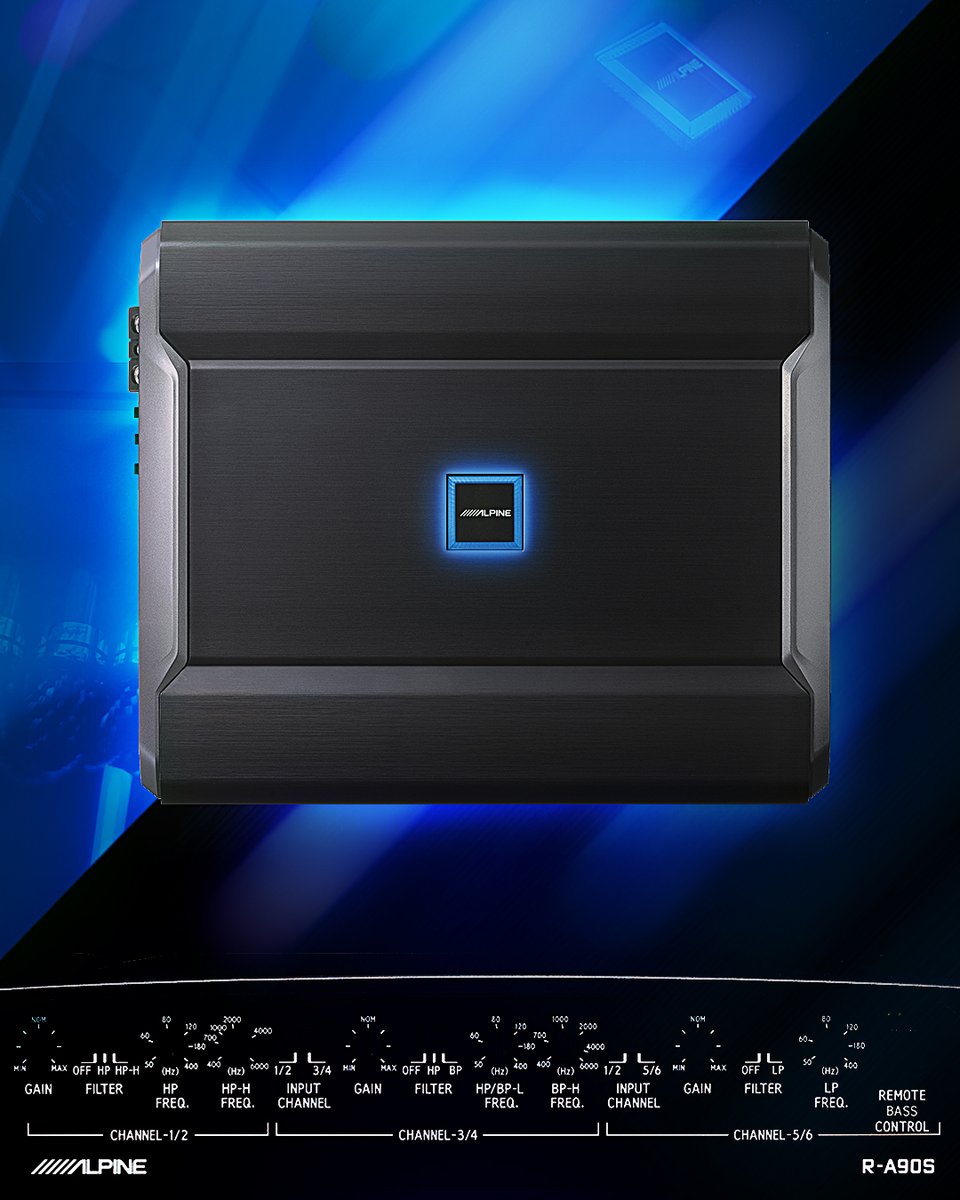 AlpineUSA's tweet photo. An All-in-One Amplifier Solution 🔊
Get total system power from a single amplifier with Alpine’s versatile R-A90S 6-Channel amplifier.
---
Learn More: 🔗 https://t.co/6QEIgxGZ2U
---
#AlpineUSA #AlpineElectronics #AlpineSound #CarAudio #Amplifiers #Amps#RSeries #RA90S #6Channel https://t.co/cvSUNwyENF